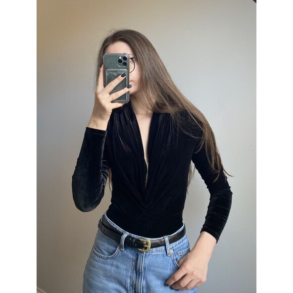 Black Velvet H&M Bodysuit - Picture 1 of 10